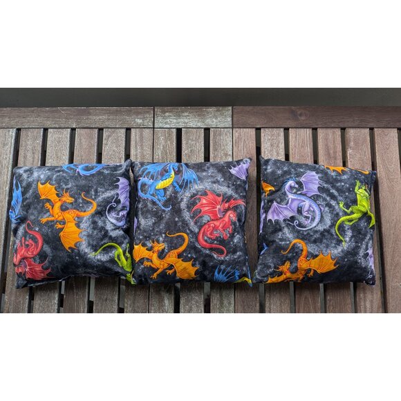 💜Handcrafted Dragon Pillows (Set of 3) - Picture 2 of 8